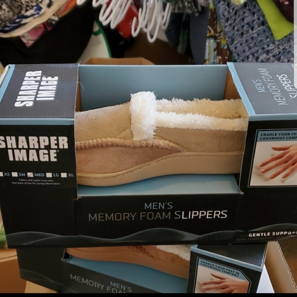 Sharper Image  Memory Foam Slippers